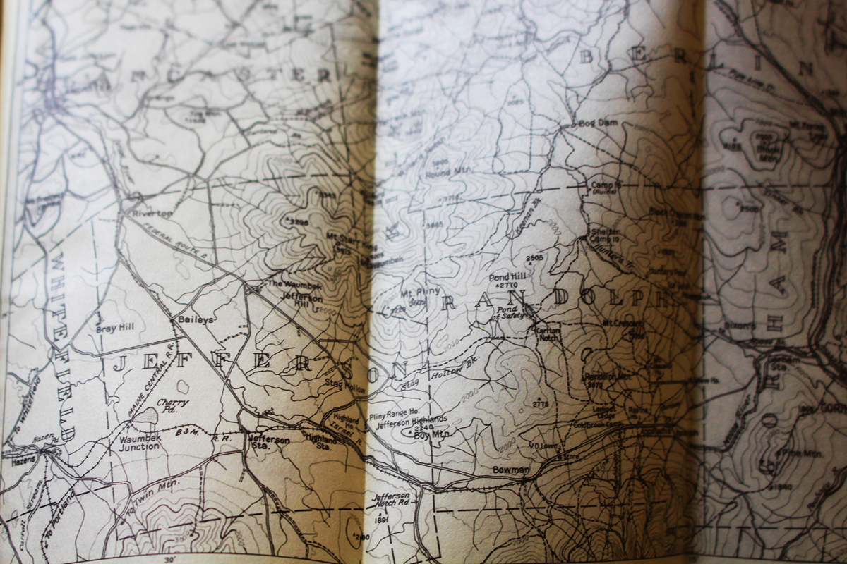 Courtesy of AMC Library & ArchivesA pullout map from an early White Mountain Guide.