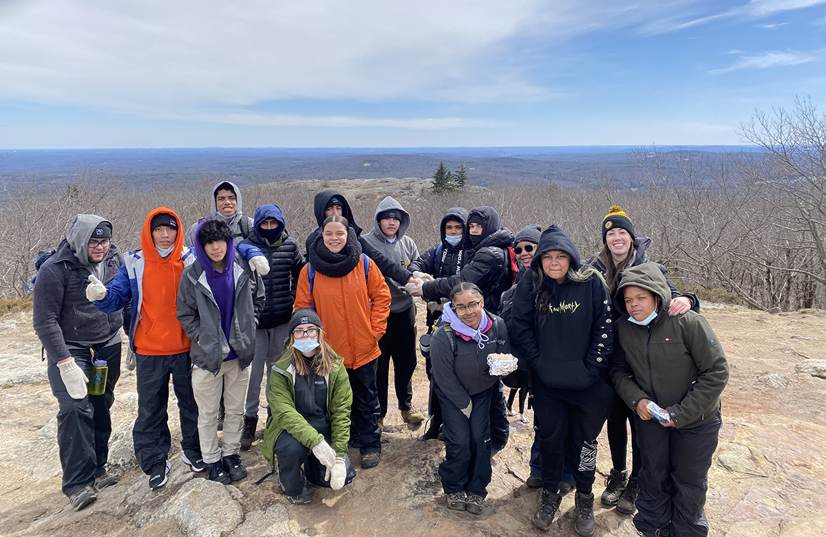 Students from Phoenix Academy in Lawrence, Mass. on a recent hike. 