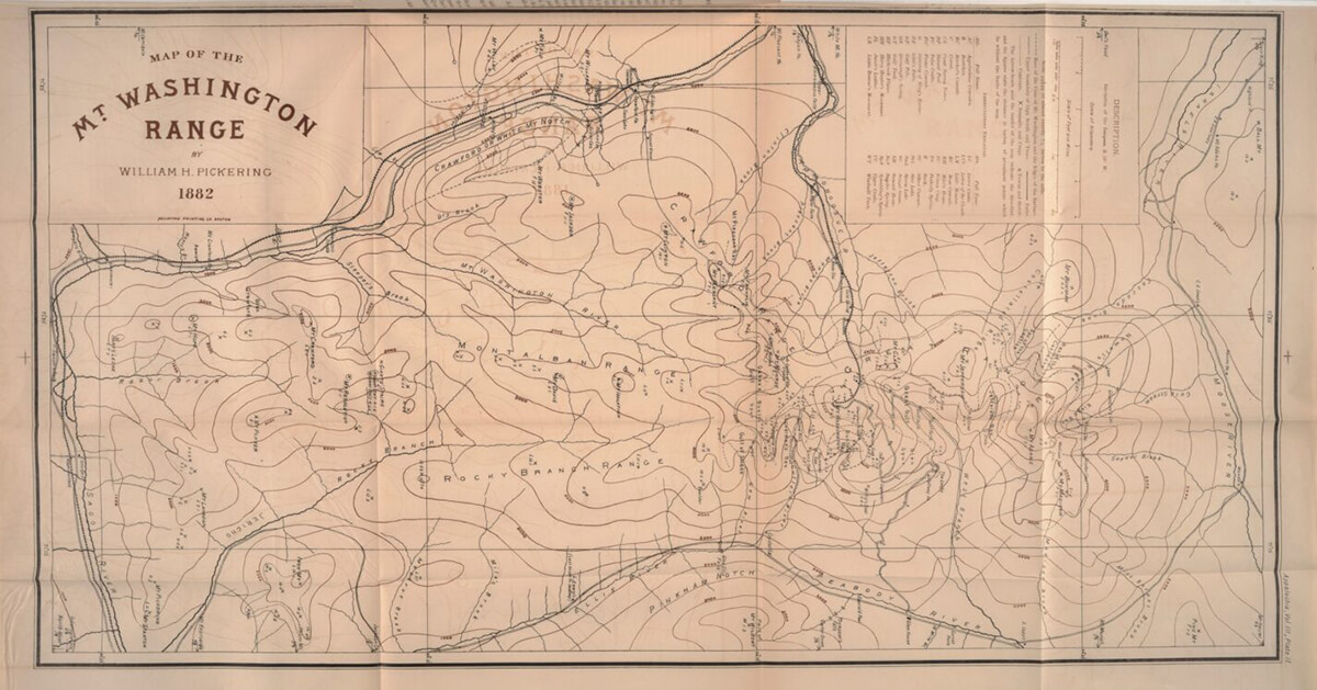 Pickering Map Of The Mount Washington Range 1882 1425x747